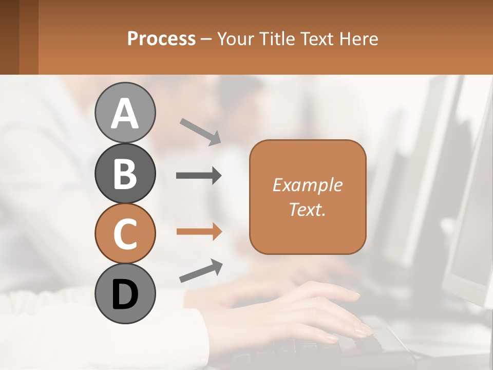 A Group Of People Working On Computers In A Row PowerPoint Template