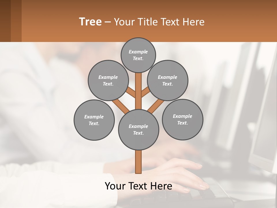 A Group Of People Working On Computers In A Row PowerPoint Template