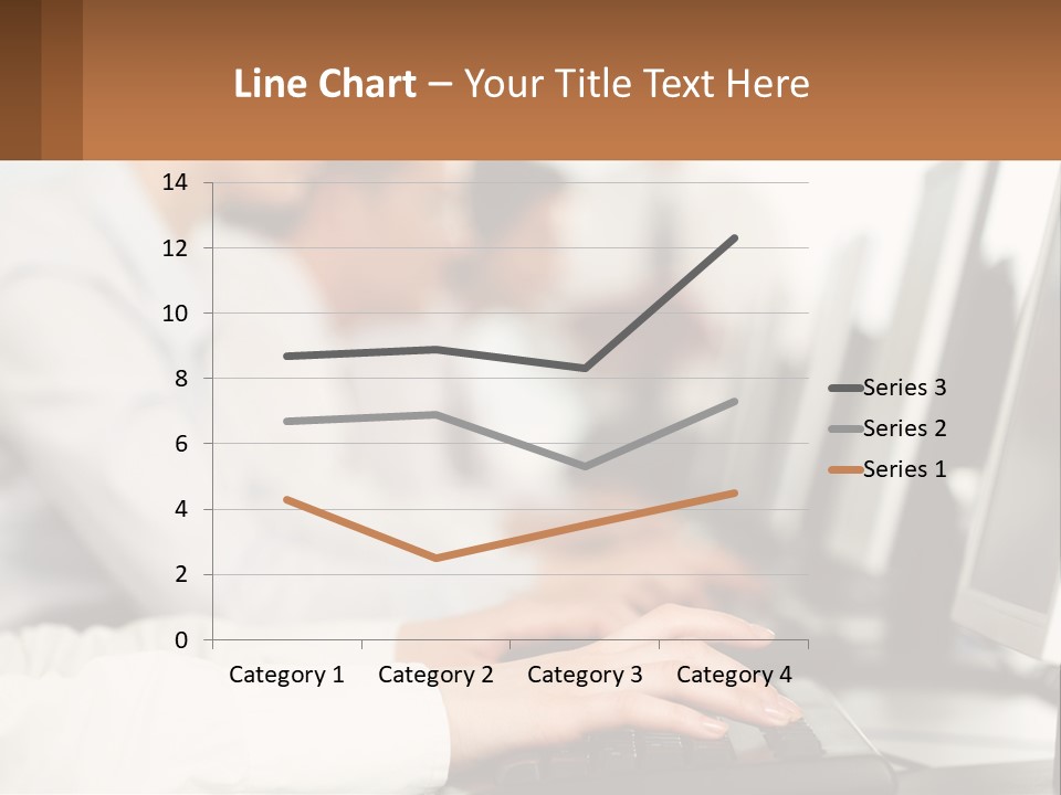 A Group Of People Working On Computers In A Row PowerPoint Template