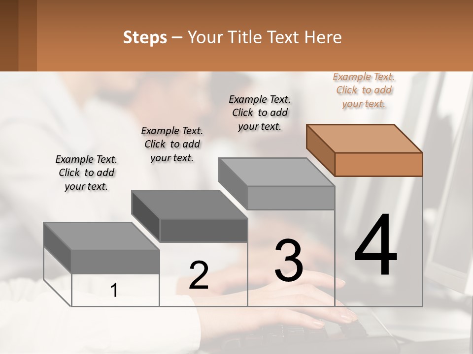 A Group Of People Working On Computers In A Row PowerPoint Template