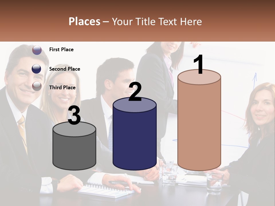 A Group Of Business People Sitting At A Table PowerPoint Template