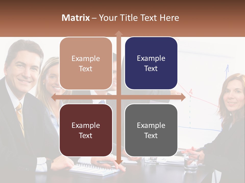 A Group Of Business People Sitting At A Table PowerPoint Template