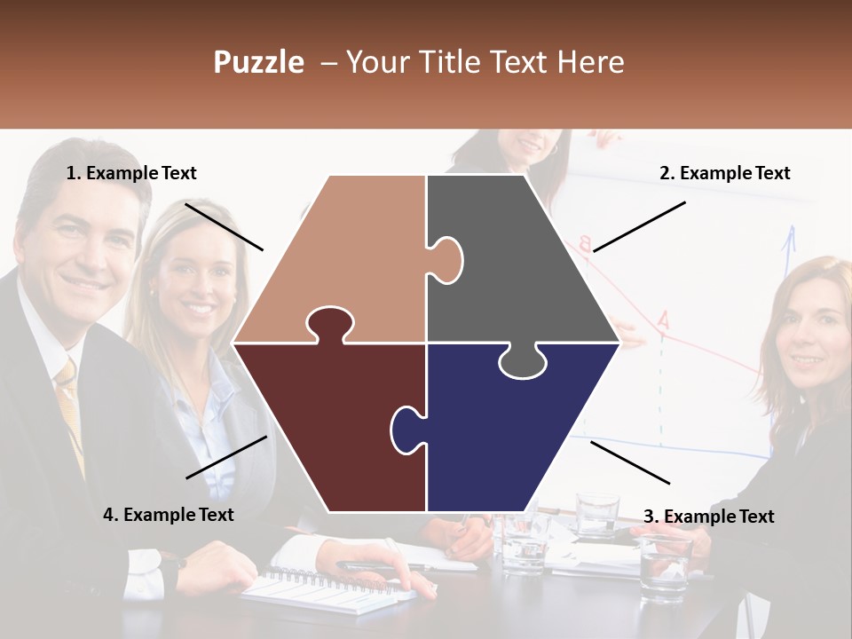 A Group Of Business People Sitting At A Table PowerPoint Template