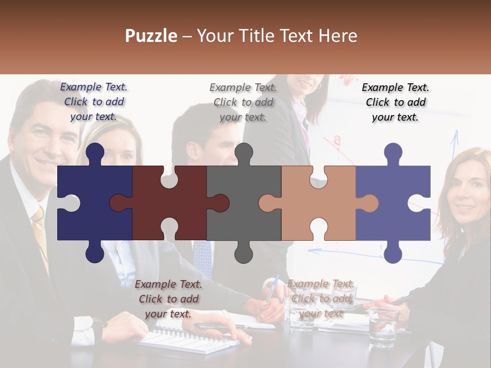 A Group Of Business People Sitting At A Table PowerPoint Template