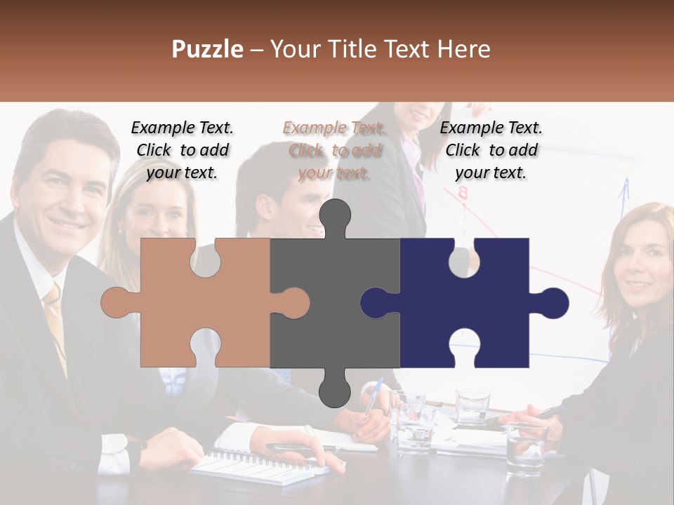 A Group Of Business People Sitting At A Table PowerPoint Template