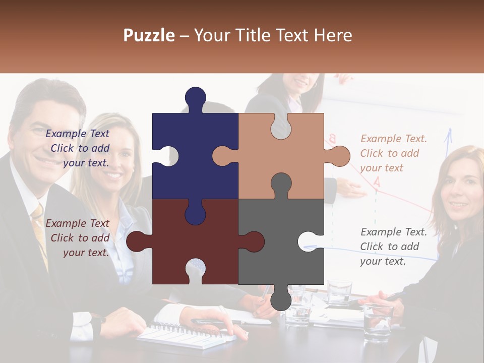 A Group Of Business People Sitting At A Table PowerPoint Template