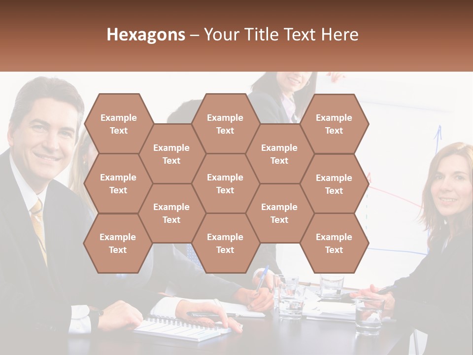 A Group Of Business People Sitting At A Table PowerPoint Template