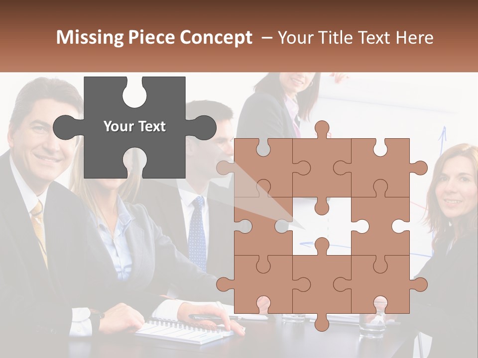 A Group Of Business People Sitting At A Table PowerPoint Template