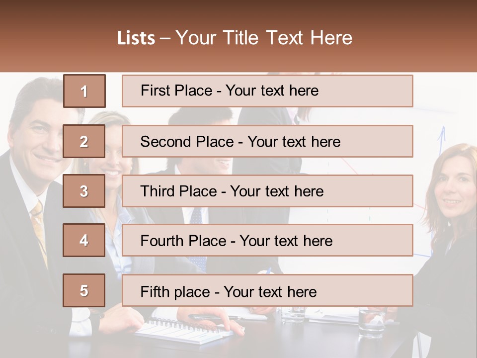 A Group Of Business People Sitting At A Table PowerPoint Template