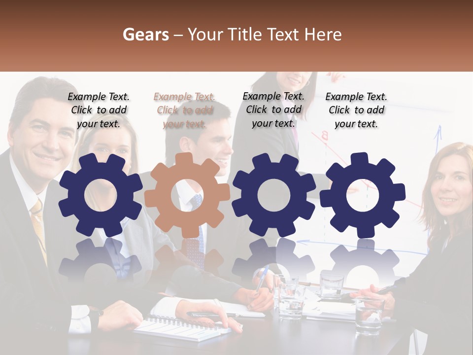 A Group Of Business People Sitting At A Table PowerPoint Template