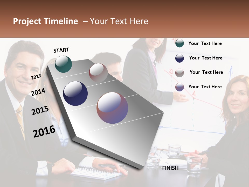 A Group Of Business People Sitting At A Table PowerPoint Template