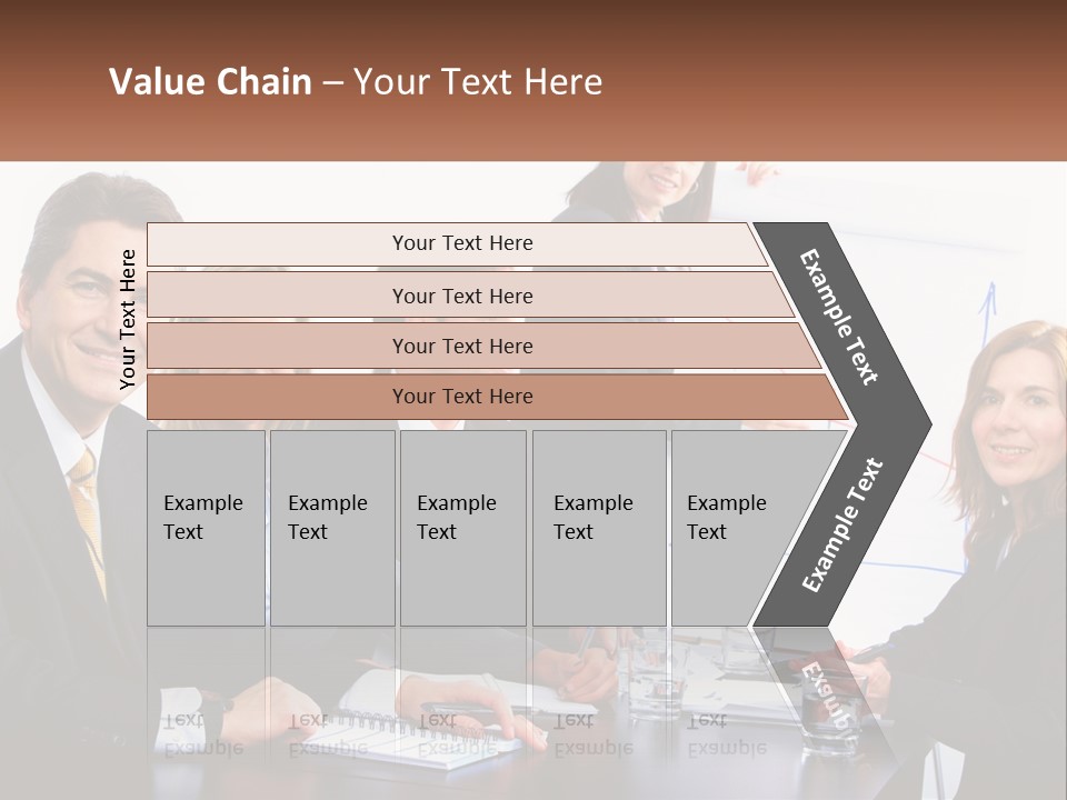 A Group Of Business People Sitting At A Table PowerPoint Template