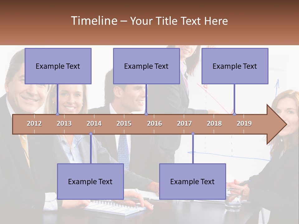 A Group Of Business People Sitting At A Table PowerPoint Template
