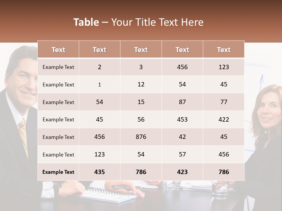 A Group Of Business People Sitting At A Table PowerPoint Template
