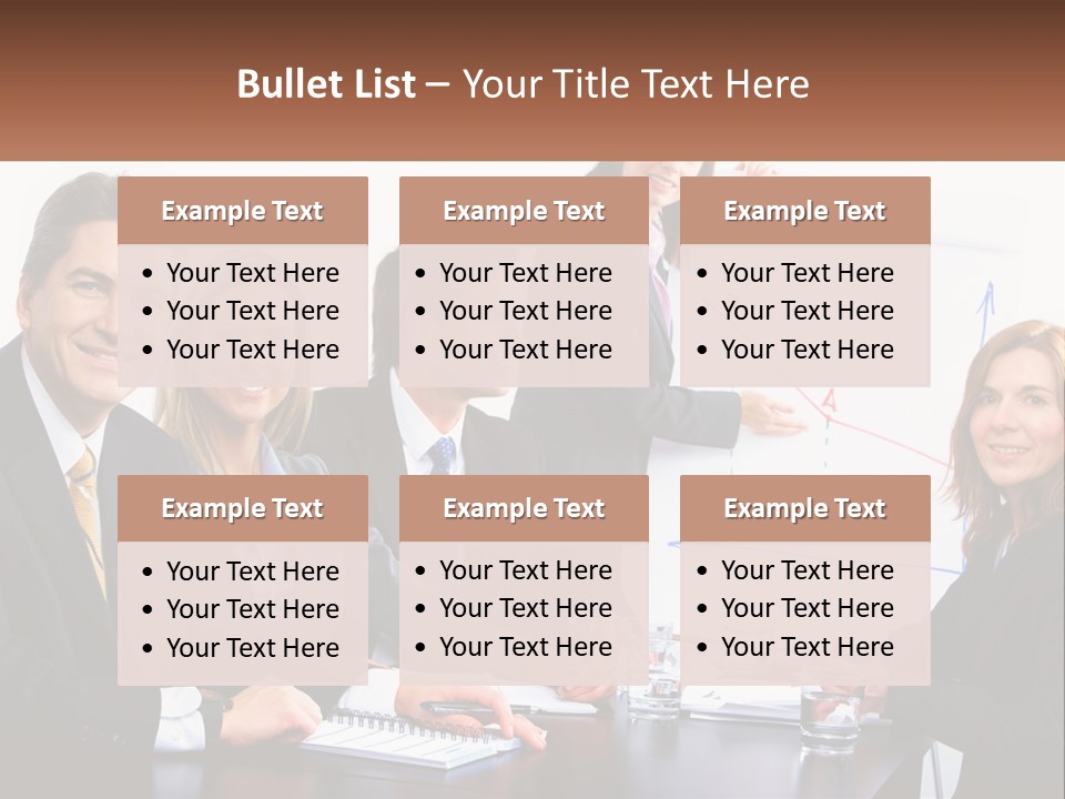 A Group Of Business People Sitting At A Table PowerPoint Template