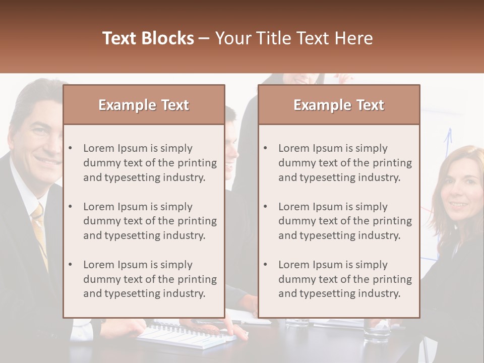 A Group Of Business People Sitting At A Table PowerPoint Template
