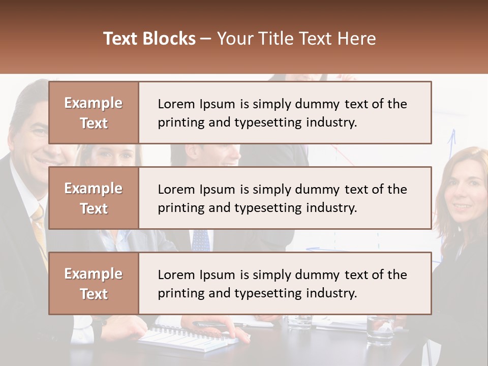 A Group Of Business People Sitting At A Table PowerPoint Template