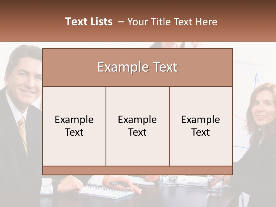 A Group Of Business People Sitting At A Table PowerPoint Template