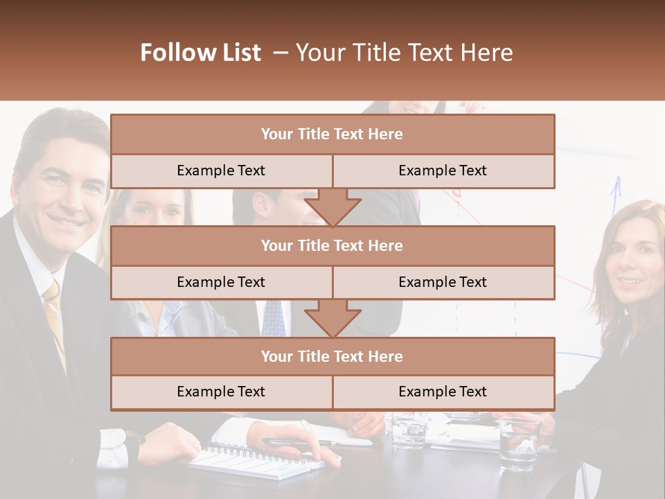 A Group Of Business People Sitting At A Table PowerPoint Template