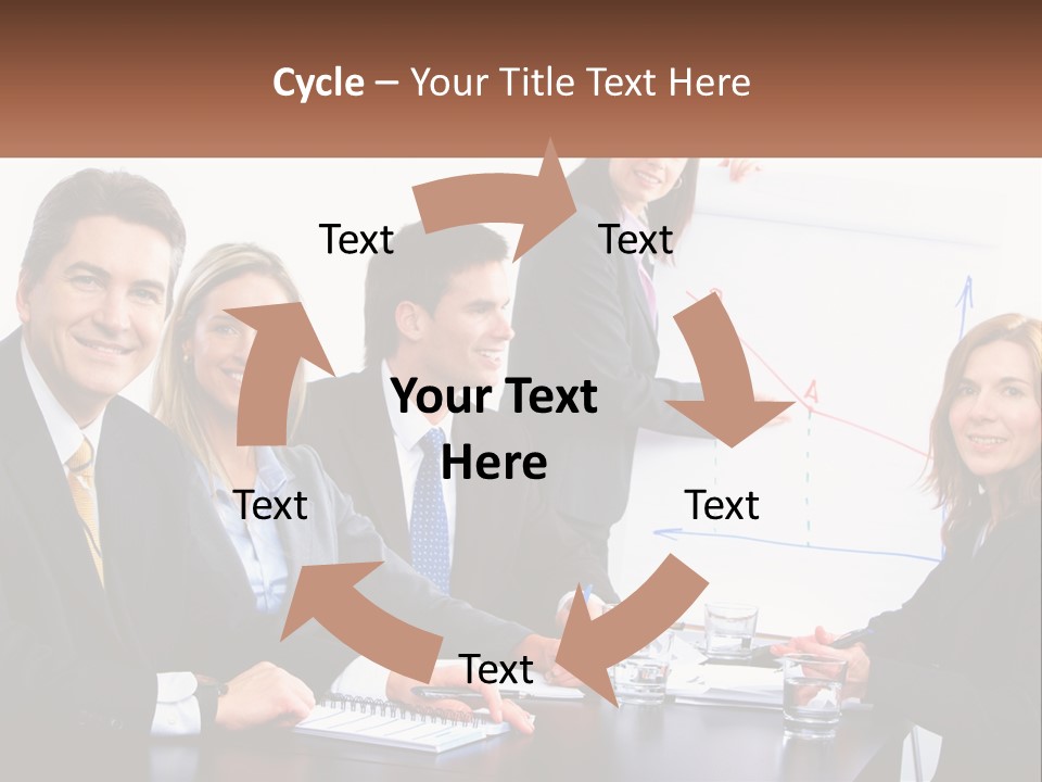 A Group Of Business People Sitting At A Table PowerPoint Template