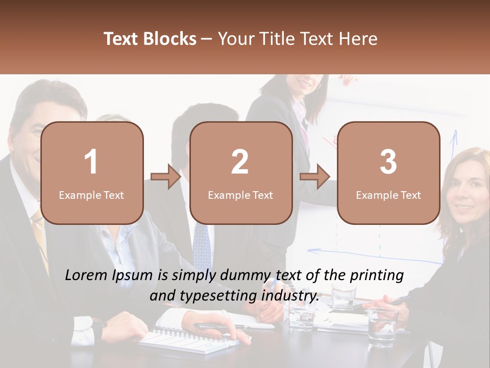 A Group Of Business People Sitting At A Table PowerPoint Template