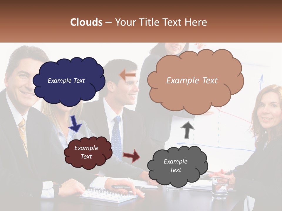 A Group Of Business People Sitting At A Table PowerPoint Template