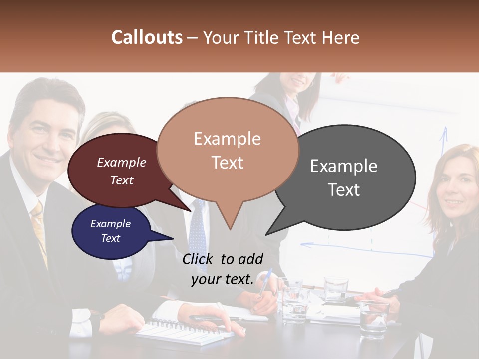 A Group Of Business People Sitting At A Table PowerPoint Template