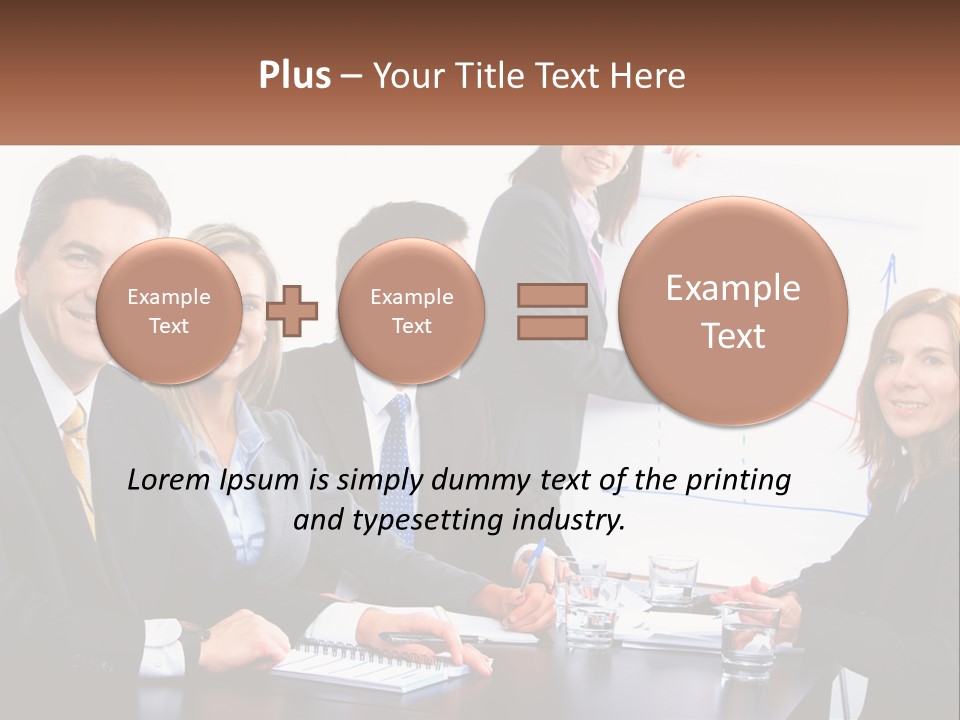 A Group Of Business People Sitting At A Table PowerPoint Template