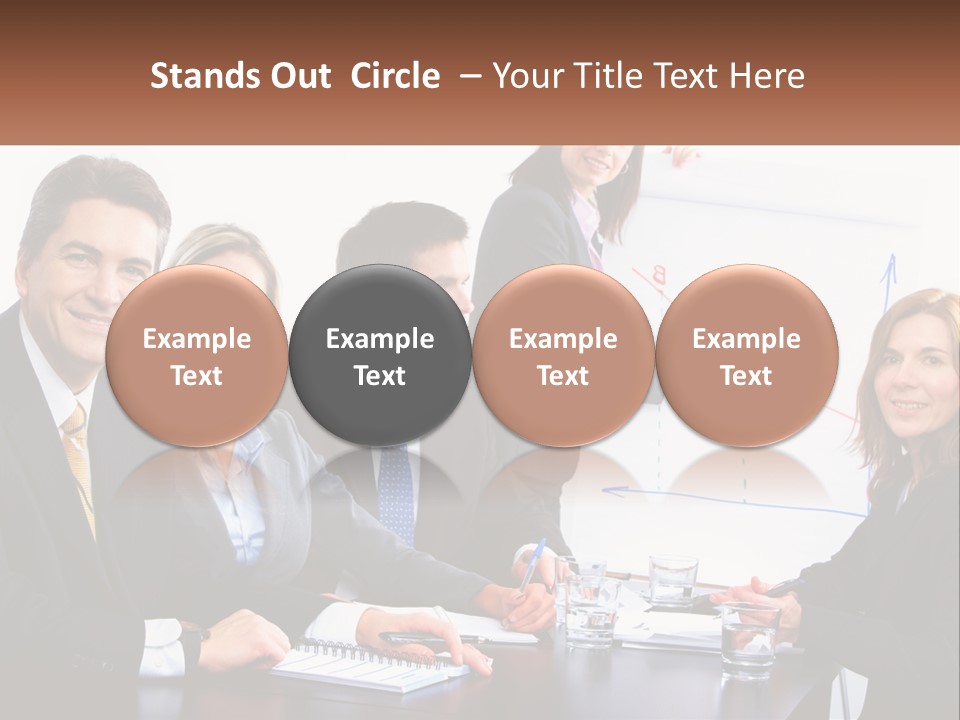 A Group Of Business People Sitting At A Table PowerPoint Template