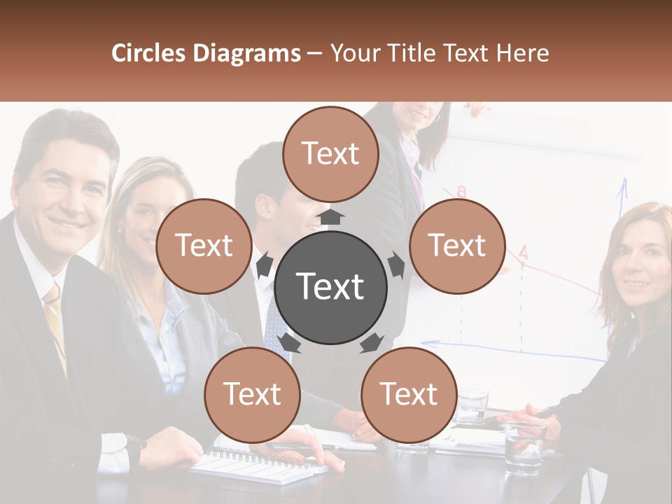 A Group Of Business People Sitting At A Table PowerPoint Template