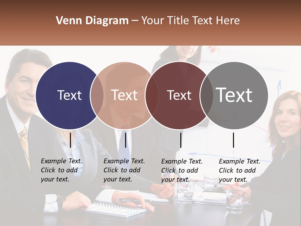 A Group Of Business People Sitting At A Table PowerPoint Template
