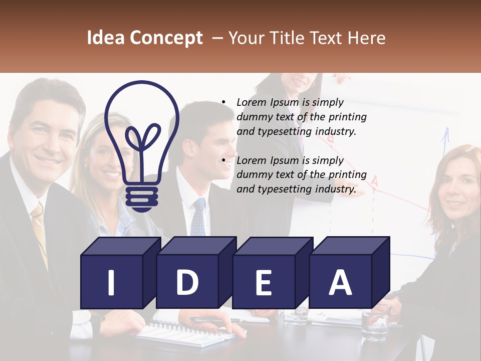 A Group Of Business People Sitting At A Table PowerPoint Template