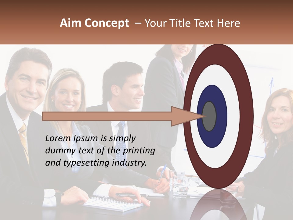 A Group Of Business People Sitting At A Table PowerPoint Template