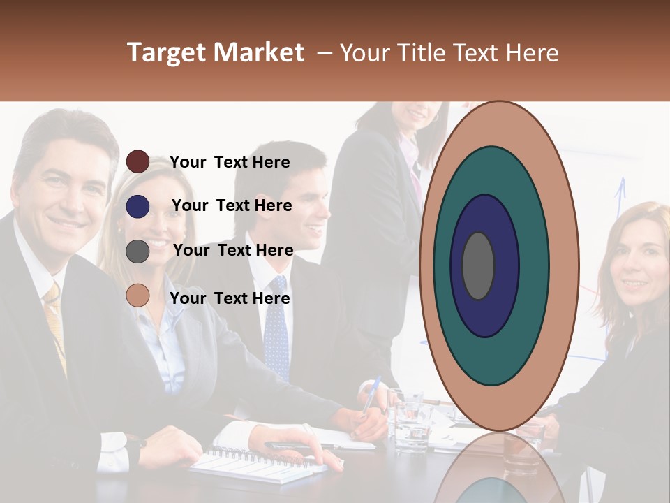 A Group Of Business People Sitting At A Table PowerPoint Template