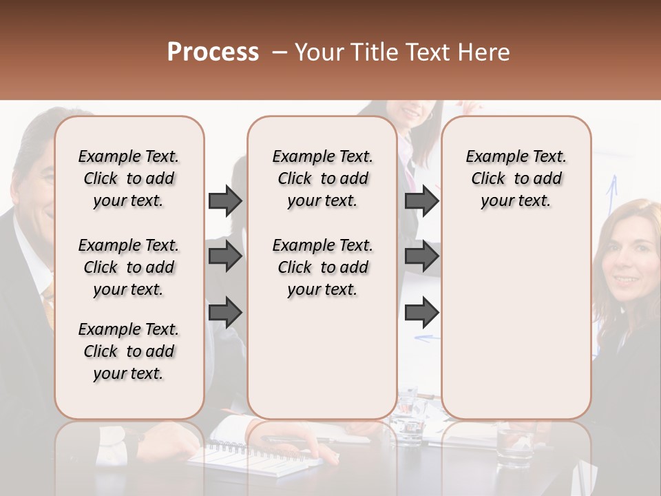 A Group Of Business People Sitting At A Table PowerPoint Template