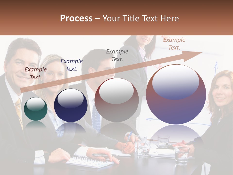A Group Of Business People Sitting At A Table PowerPoint Template