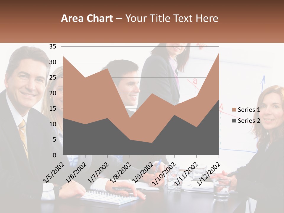 A Group Of Business People Sitting At A Table PowerPoint Template