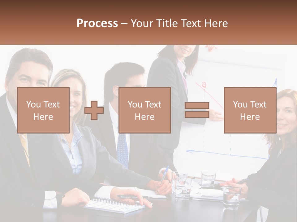 A Group Of Business People Sitting At A Table PowerPoint Template