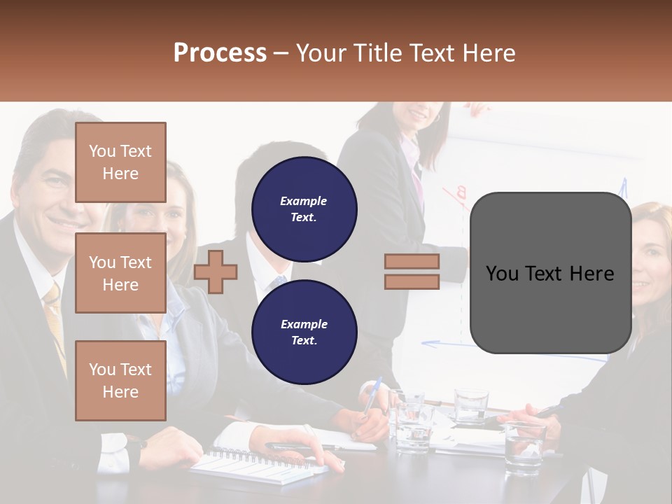 A Group Of Business People Sitting At A Table PowerPoint Template
