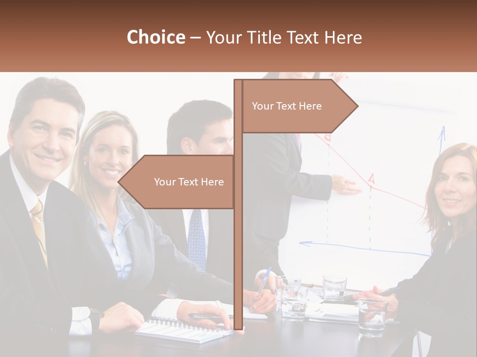 A Group Of Business People Sitting At A Table PowerPoint Template