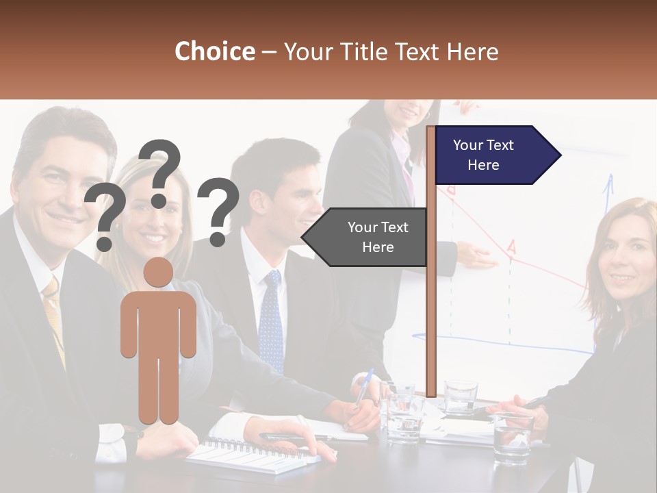 A Group Of Business People Sitting At A Table PowerPoint Template