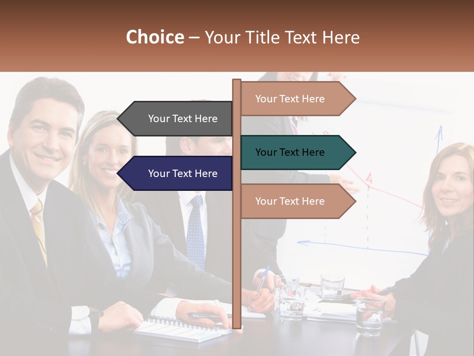 A Group Of Business People Sitting At A Table PowerPoint Template