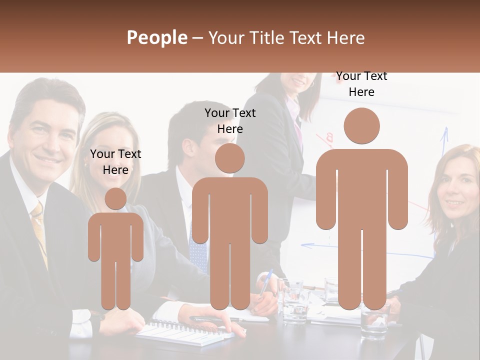 A Group Of Business People Sitting At A Table PowerPoint Template