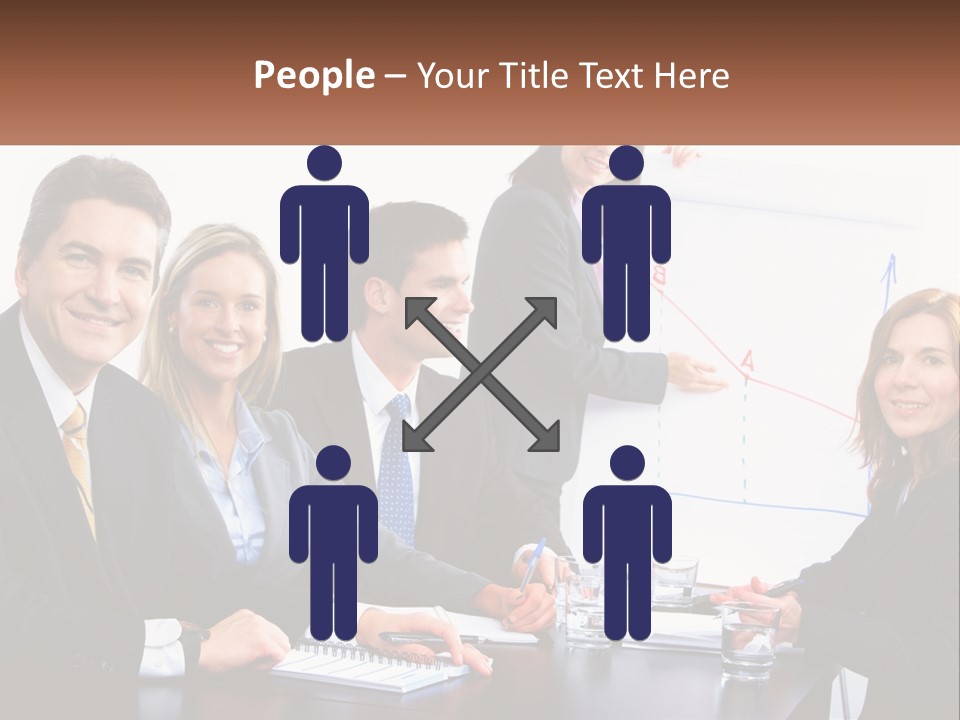 A Group Of Business People Sitting At A Table PowerPoint Template