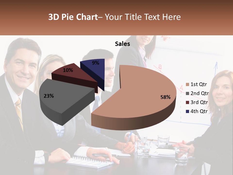 A Group Of Business People Sitting At A Table PowerPoint Template