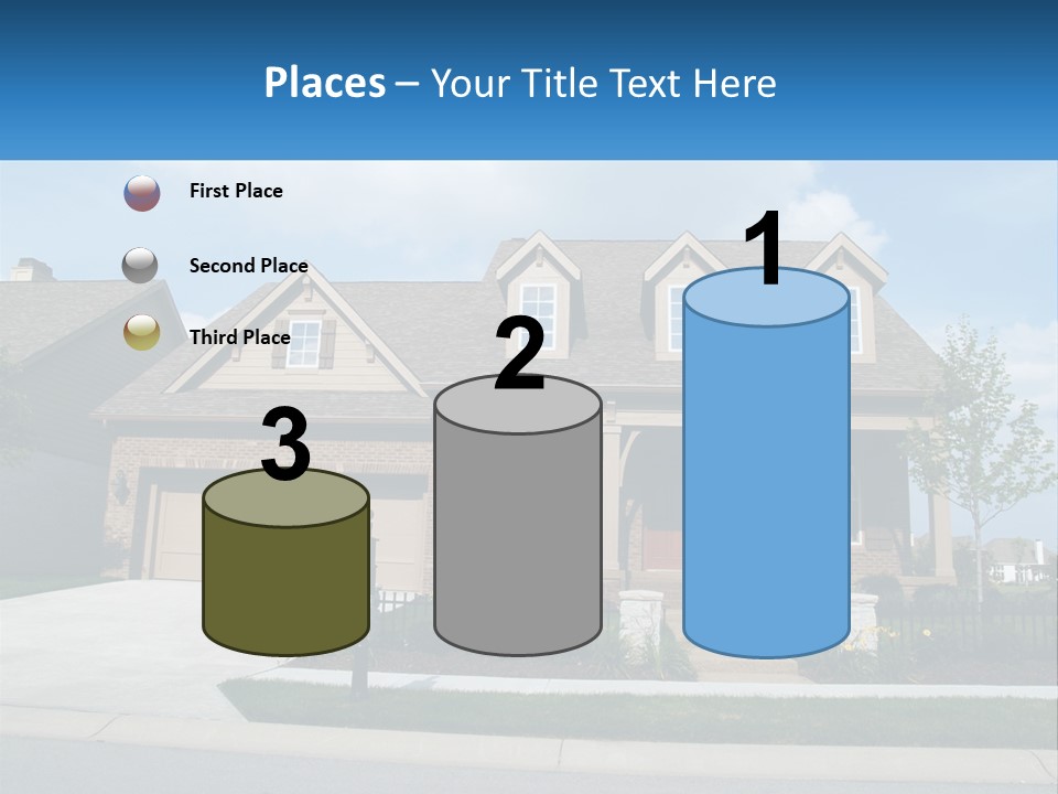 A House With A Gate And A Mailbox In Front Of It PowerPoint Template