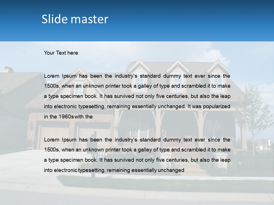 A House With A Gate And A Mailbox In Front Of It PowerPoint Template