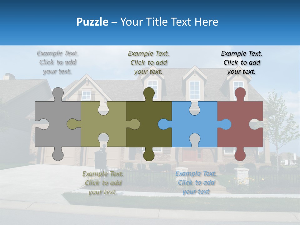 A House With A Gate And A Mailbox In Front Of It PowerPoint Template