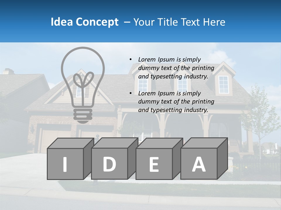 A House With A Gate And A Mailbox In Front Of It PowerPoint Template