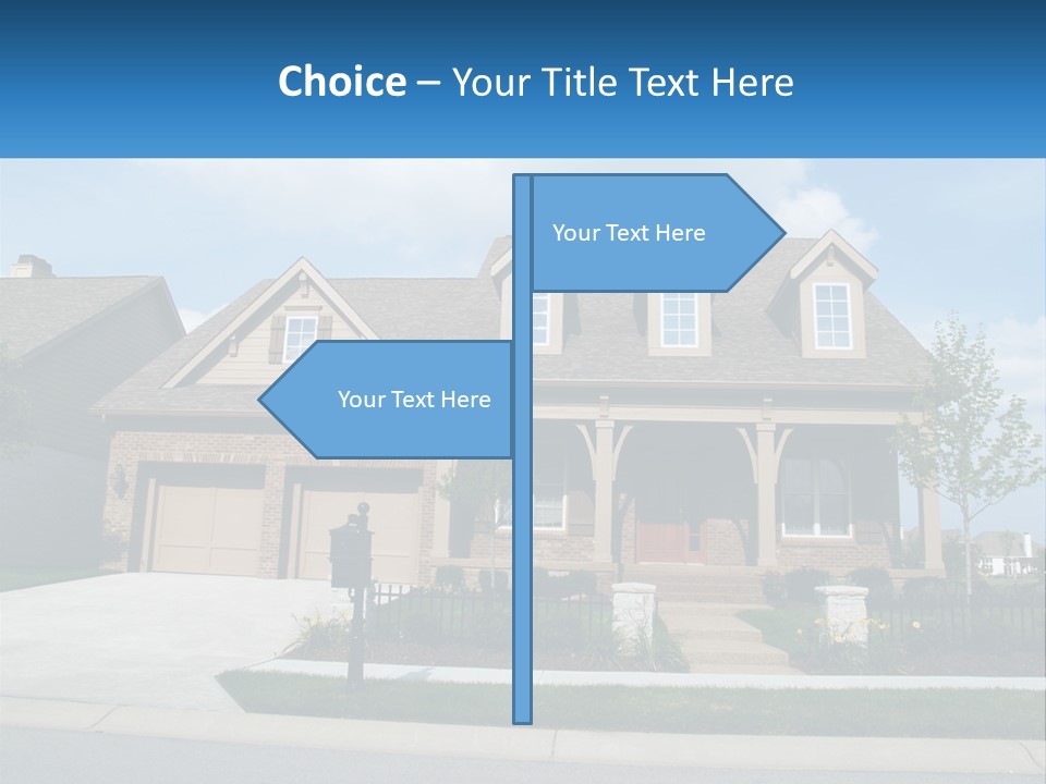 A House With A Gate And A Mailbox In Front Of It PowerPoint Template